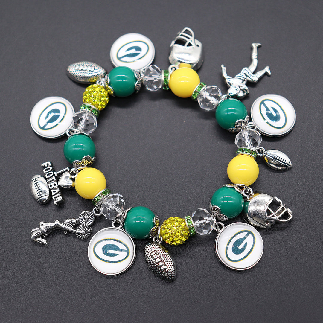 Football Game Day Alloy pendant beaded bracelets