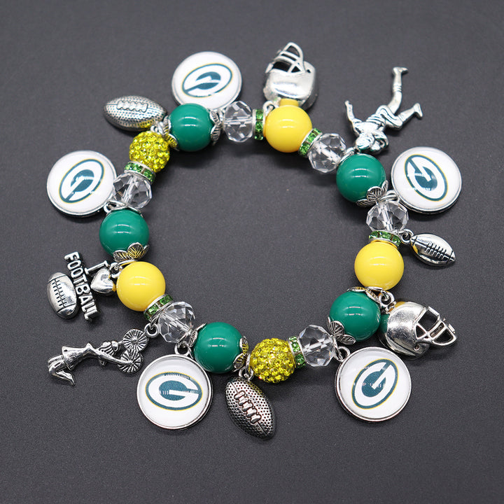 Football Game Day Alloy pendant beaded bracelets
