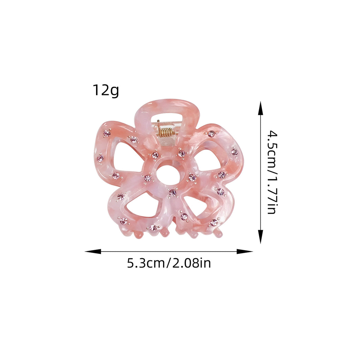 Hollow flower diamond acetate hair claw clips