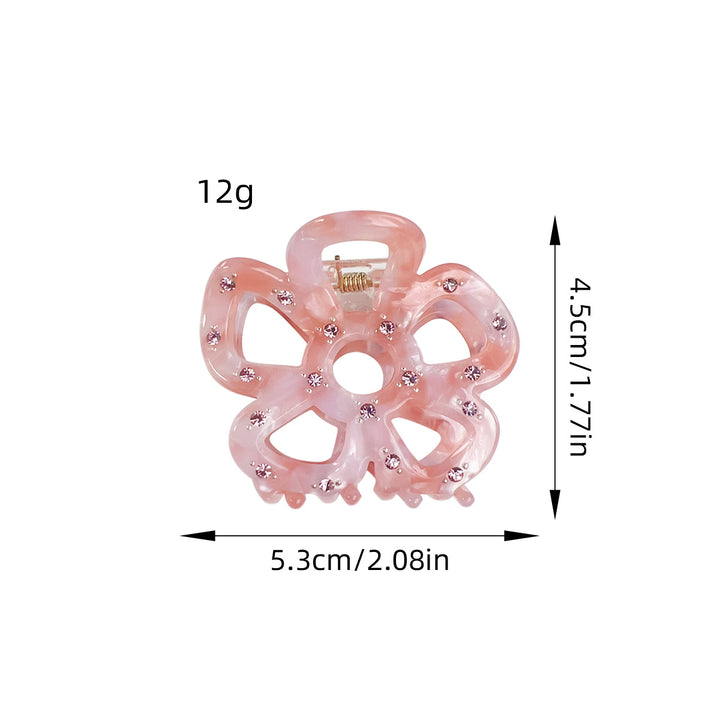 Hollow flower diamond acetate hair claw clips