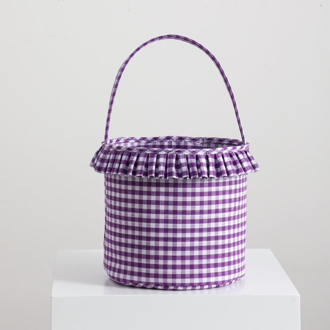 Personalized Halloween Candy Basket Embroidered Gingham Candy Bag