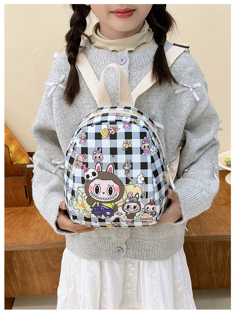Cute children's kindergarten schoolbags with labubu printed