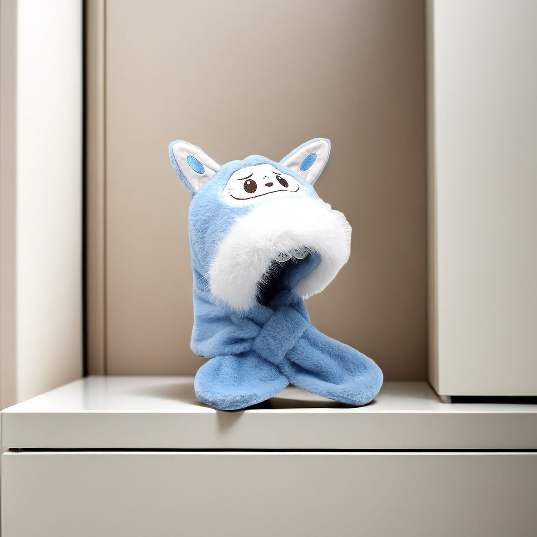 Labubu furry hat Scarf&Glove-All in one