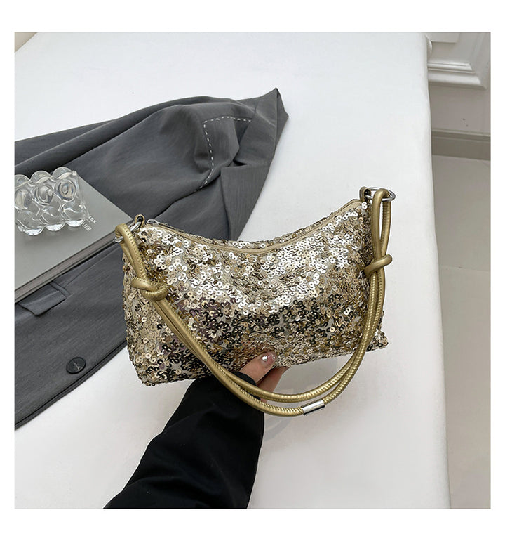 Sparkling sequined women's shoulder bag