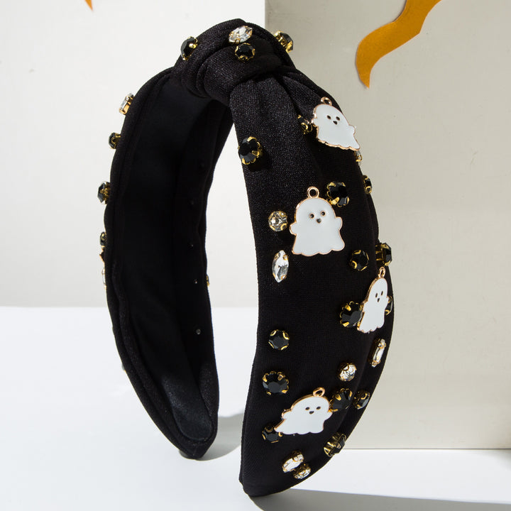 Halloween diamond white ghost knotted headband