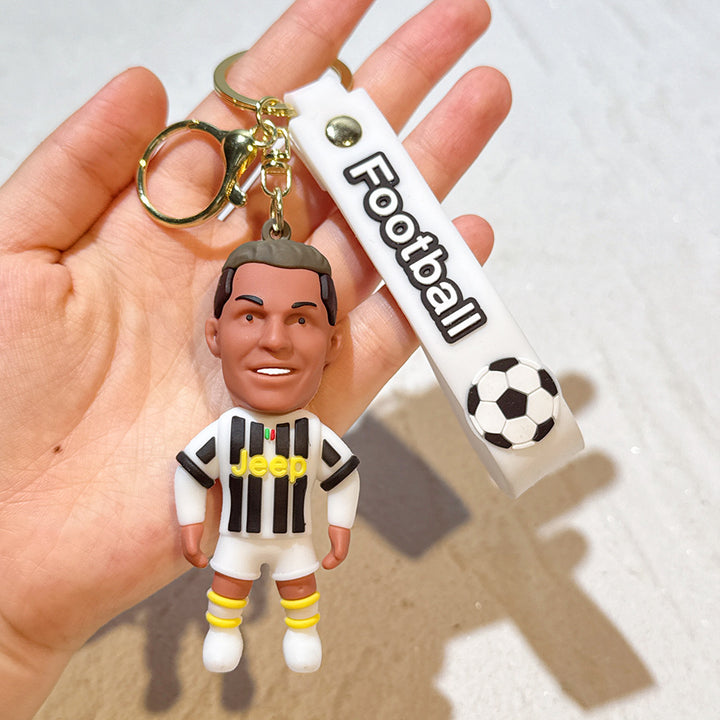 Football star character keychain Messi Ronaldo fan gift