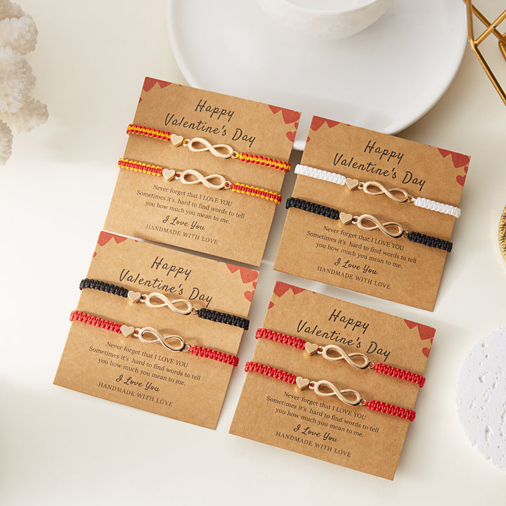 Infinity love handmade weave bracelet Valentine's Day gift