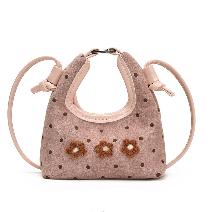 Sweet flower girls handbag polka dot mini crossbody bag