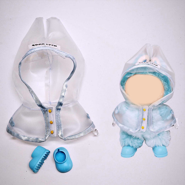 Labubu transparent raincoat&rain boots 2pcs set
