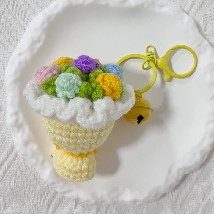 Valentine's Creative hand-woven rose bouquet bag charm gift