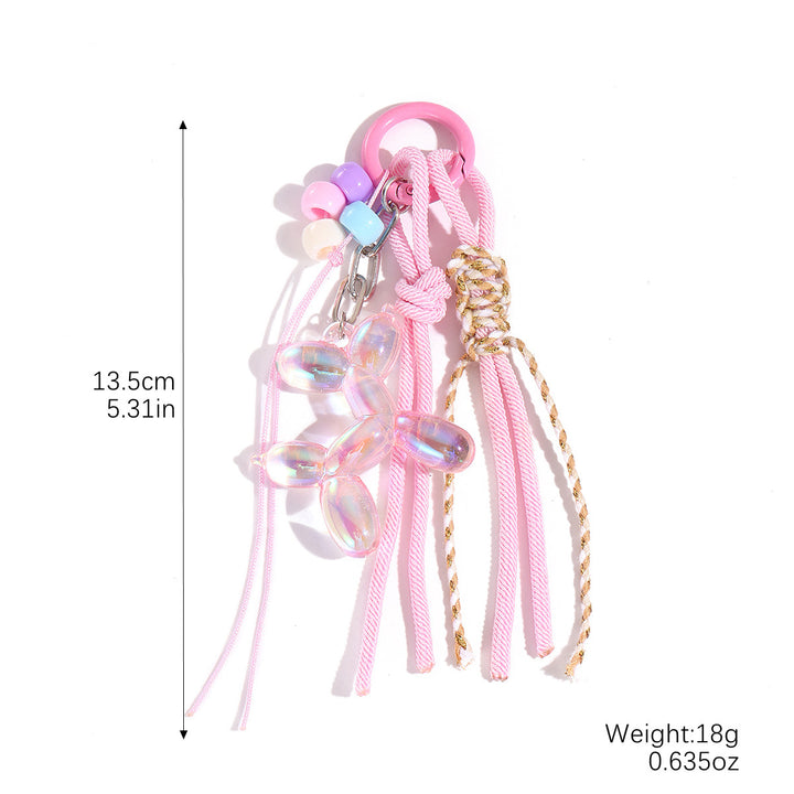 Bow&letter beaded pendant keychain charm gift