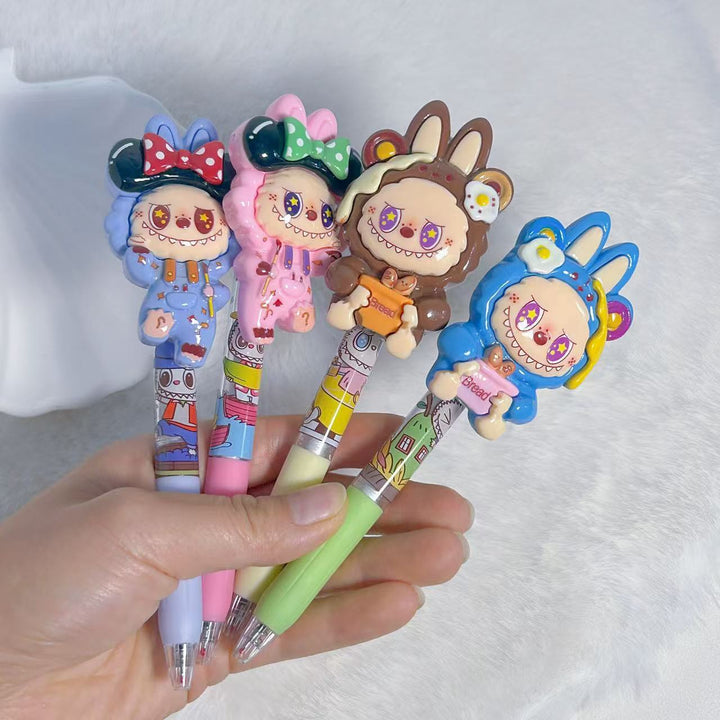 Cartoon dress-up labubu ballpoint pen Gel pen-black ink