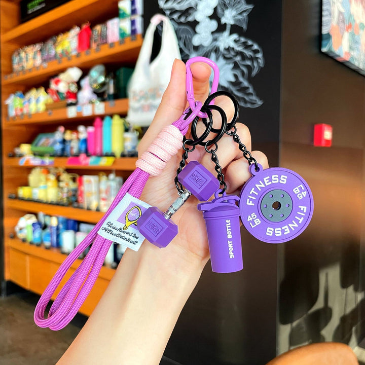 Fitness Series Silicone Dumbbell Keychain Creative Gift