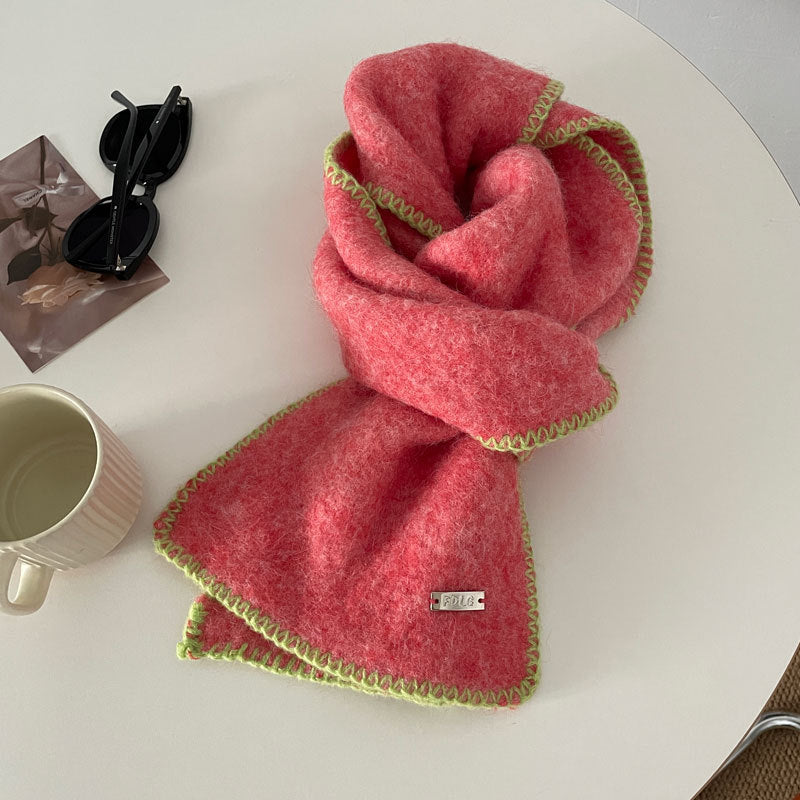 Lockstitch soft Color Contrast Warm Scarf