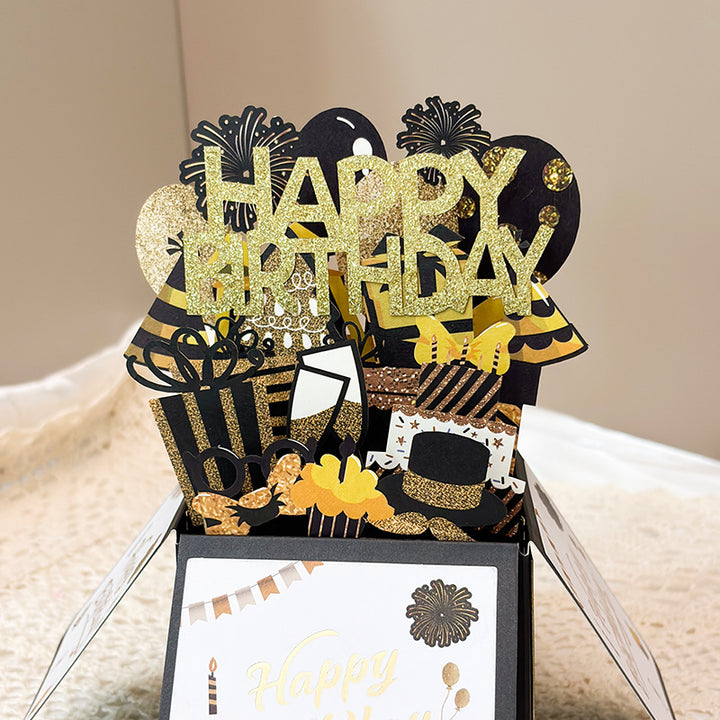3D birthday box greeting card happy birthday card