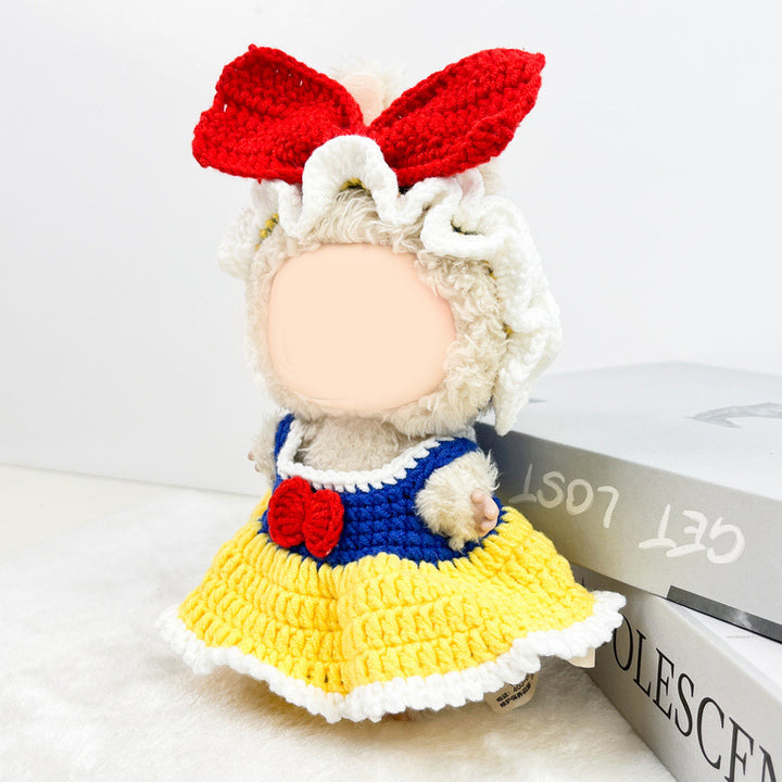 Handmade crochet snow White costume skirt for labubu