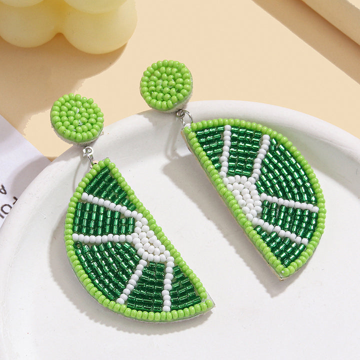 Summer fruit rice bead earrings vacation earrings