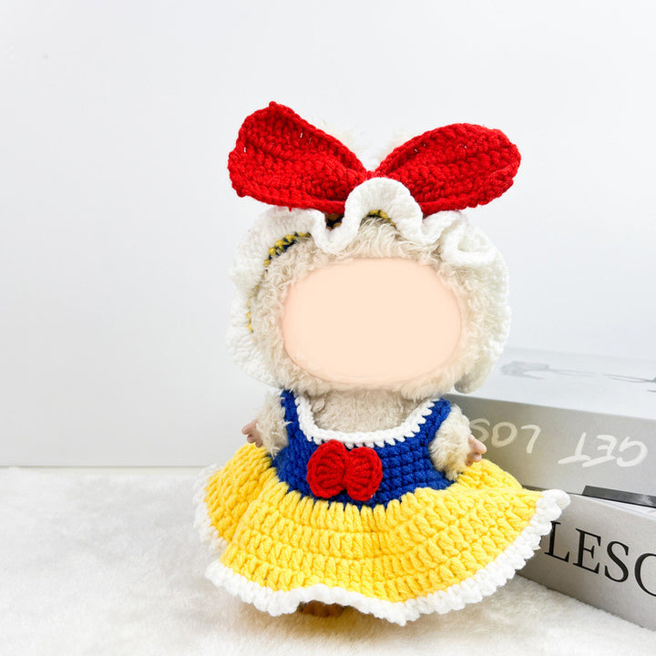 Handmade crochet snow White costume skirt for labubu