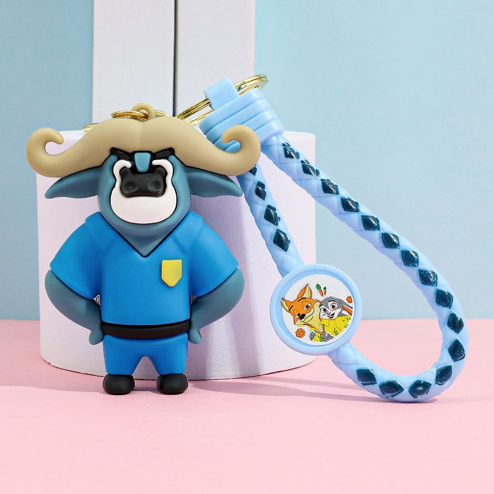 Zootopia character Silicone KeyChain Nick Judy pendant