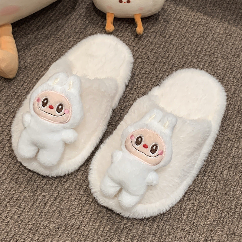 Labubu plush home slippers