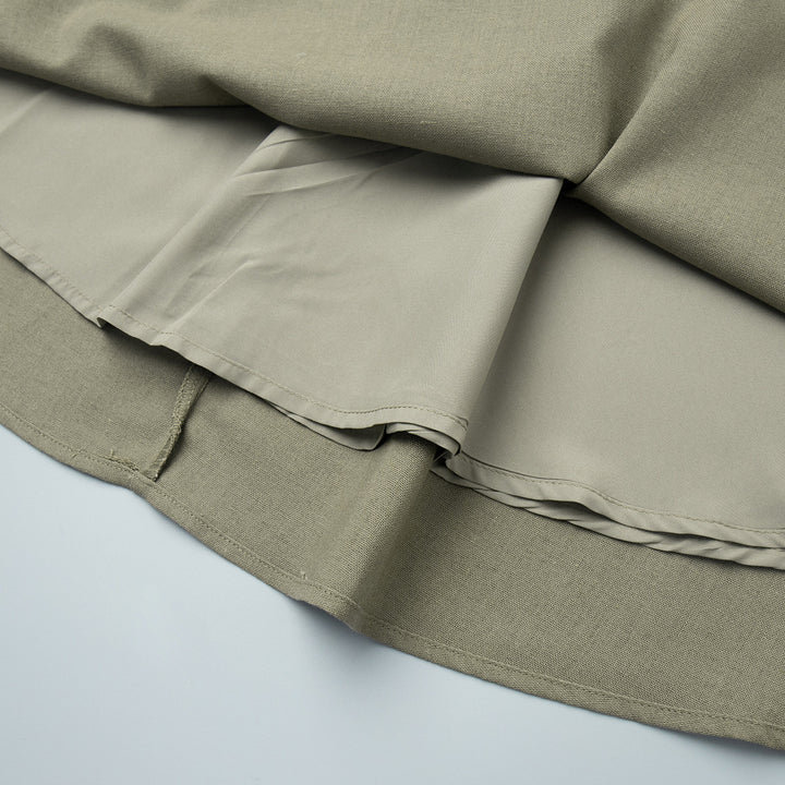 Round neck vest&pleated skirt casual suit for women