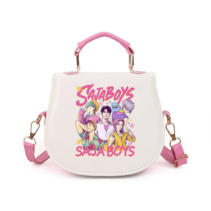 Kpop Demon Hunter small PU handbag shoulder bag-pink