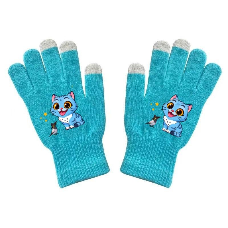 KPOP demon hunters Printed Knitted Touch Screen Gloves