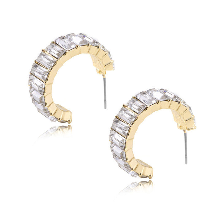 Multicolor crystal Hoops earrings