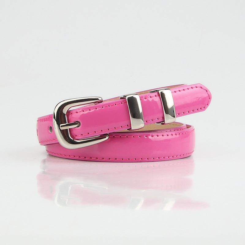 Summer dopamine color women's glossy thin belt