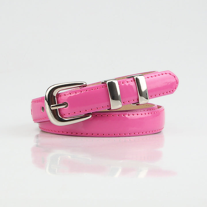 Summer dopamine color women's glossy thin belt