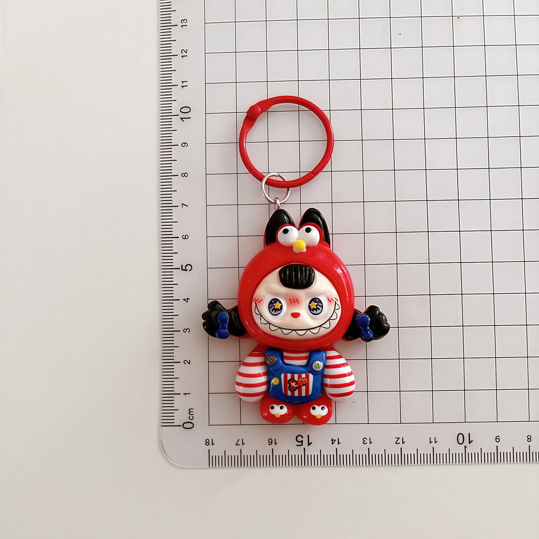 Cross-dressing Labub keychain pendant