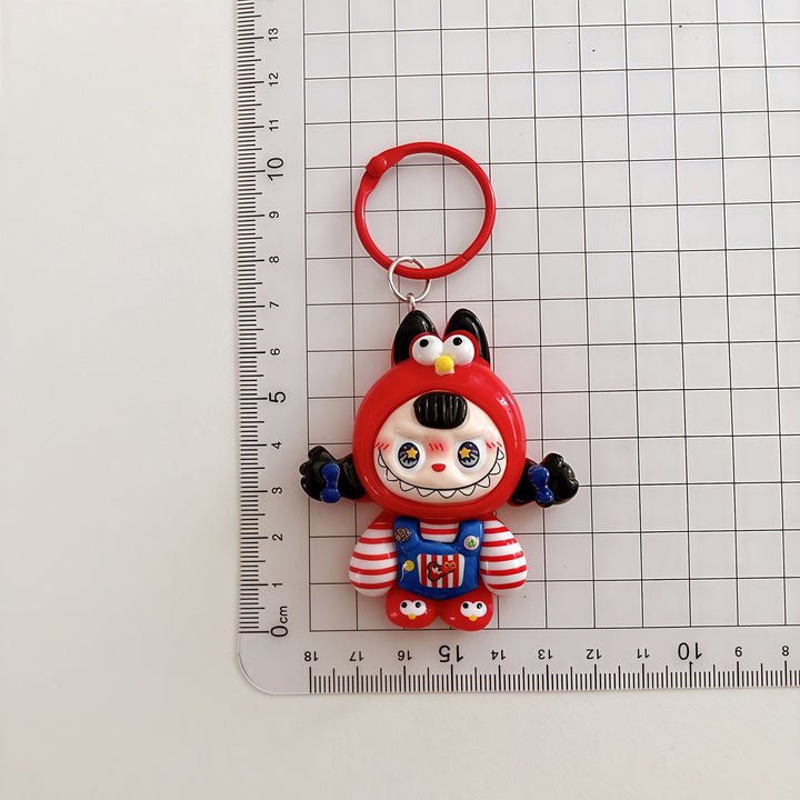 Cross-dressing Labub keychain pendant