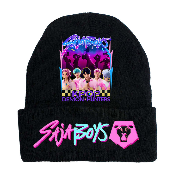 Kpop Demon Hunters knitted beanie hat-black