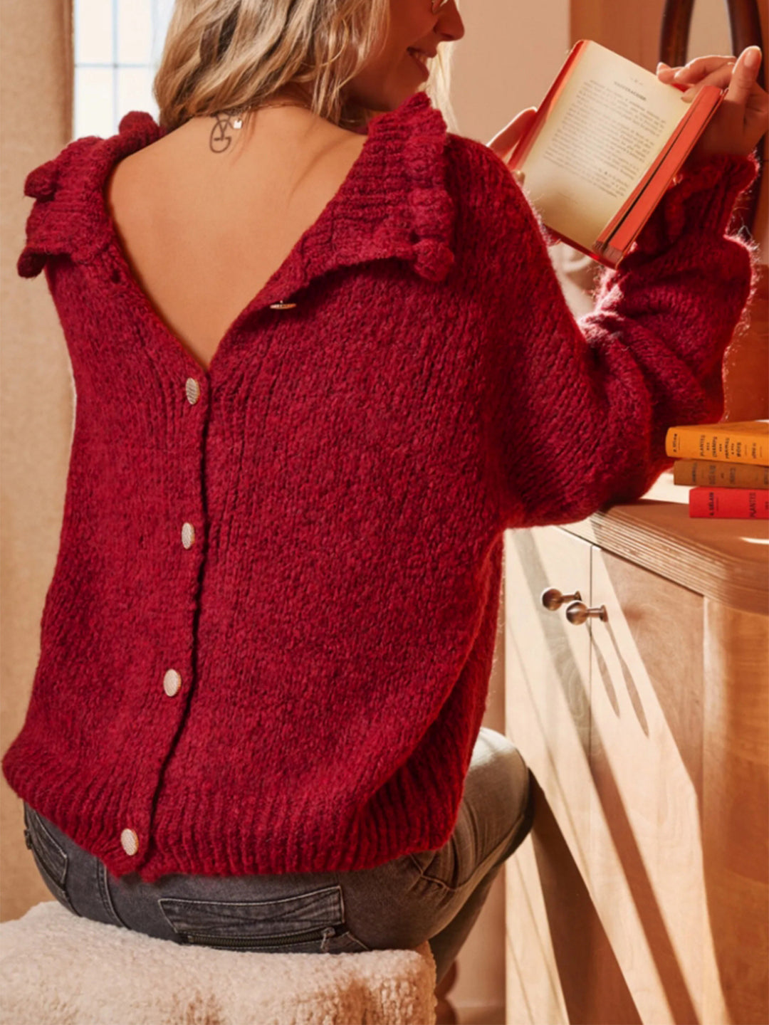 Christmas Turtleneck red sweater design cardigan