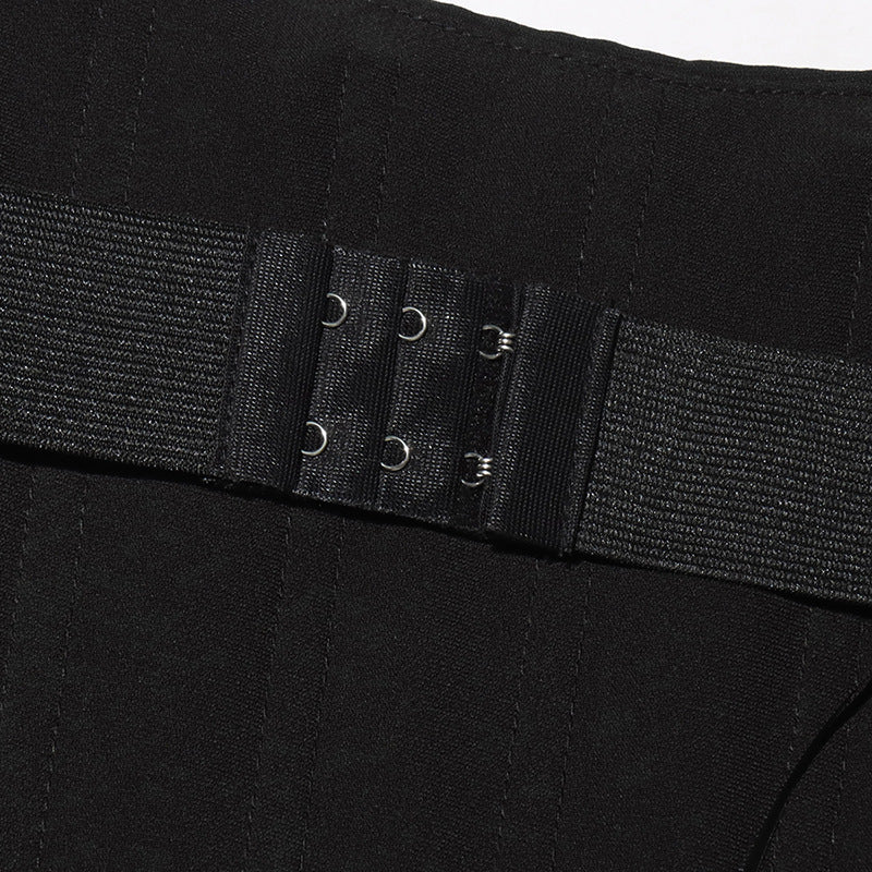 Brilliant black diamond-studded tube top dress