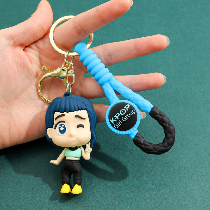 KDH K-pop inspired cartoon character silicone keychain