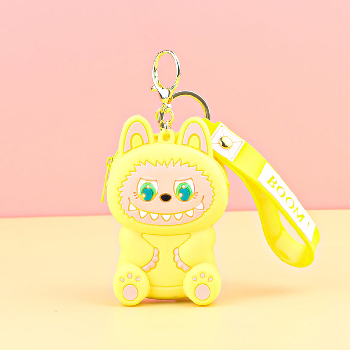 Children's silicone labubu coin purse key chain pendant gift