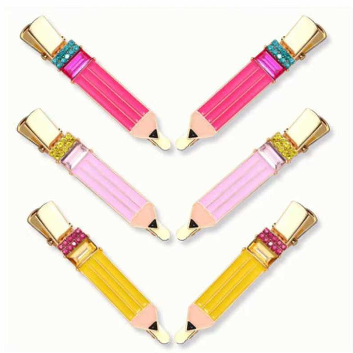 Back to school pencil diamond duckbill clip Teacher's Day gift