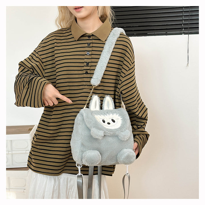 Labubu plush bag large capacity outing shoulder bag backpack