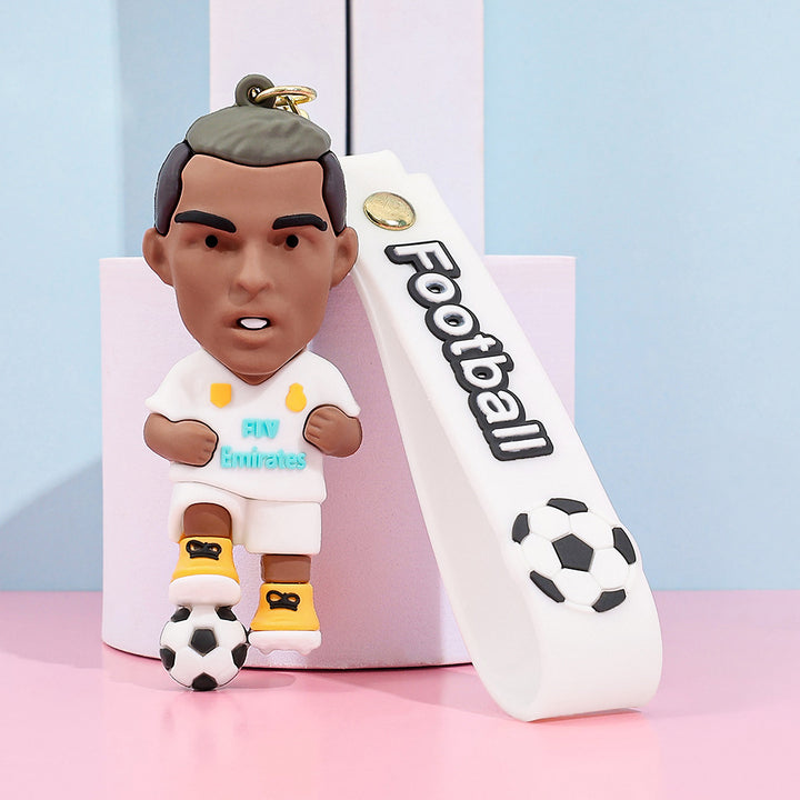 Football star character keychain Messi Ronaldo fan gift