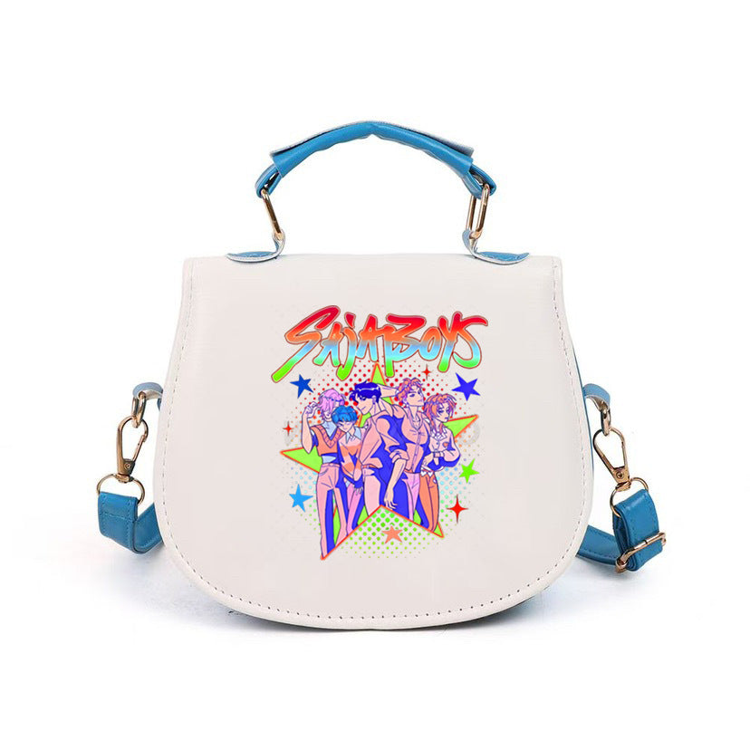 Kpop Demon Hunter small PU handbag shoulder bag-blue