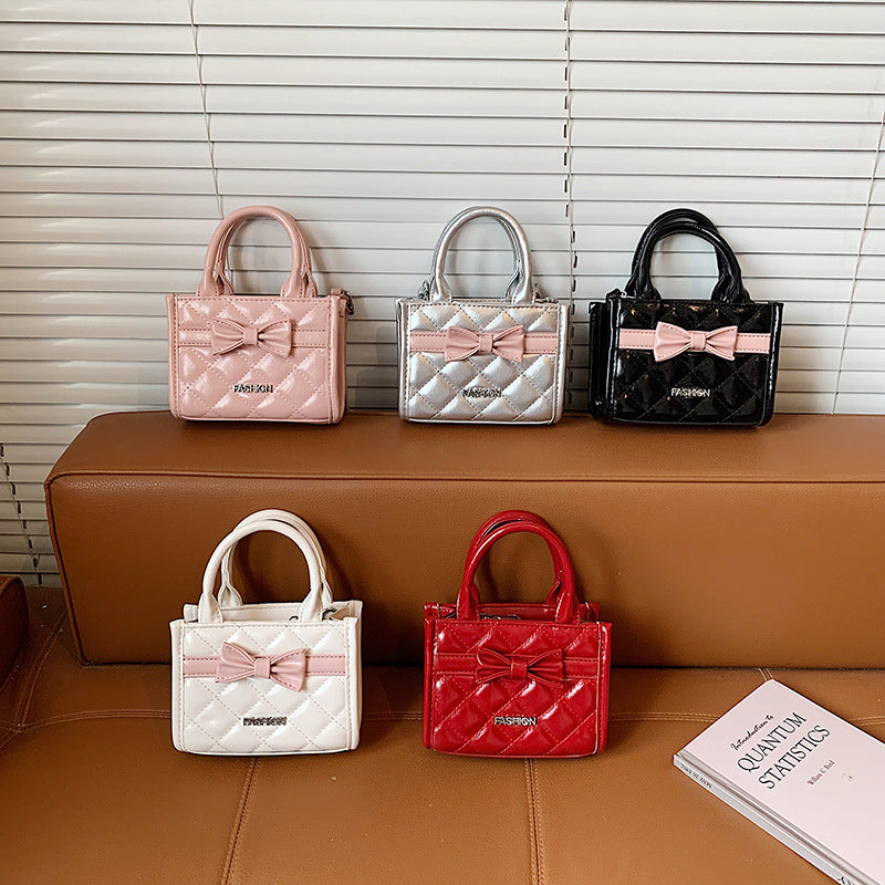 Quilted Bow Mini Handbag Crossbody Bag