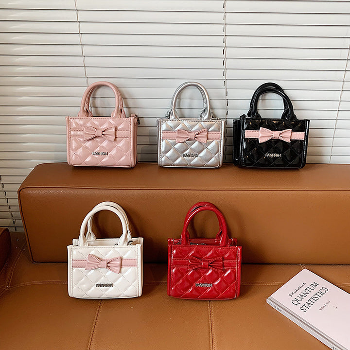 Quilted Bow Mini Handbag Crossbody Bag