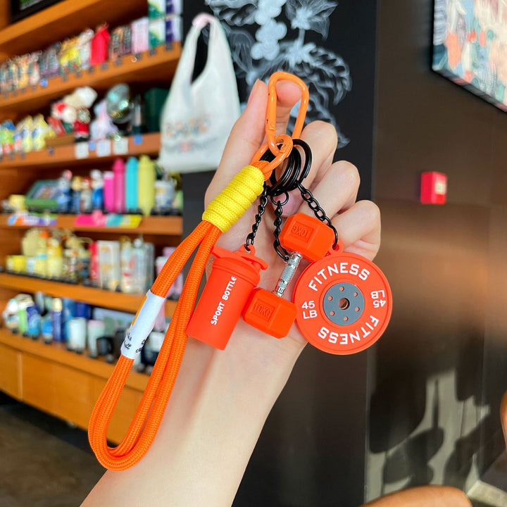 Fitness Series Silicone Dumbbell Keychain Creative Gift