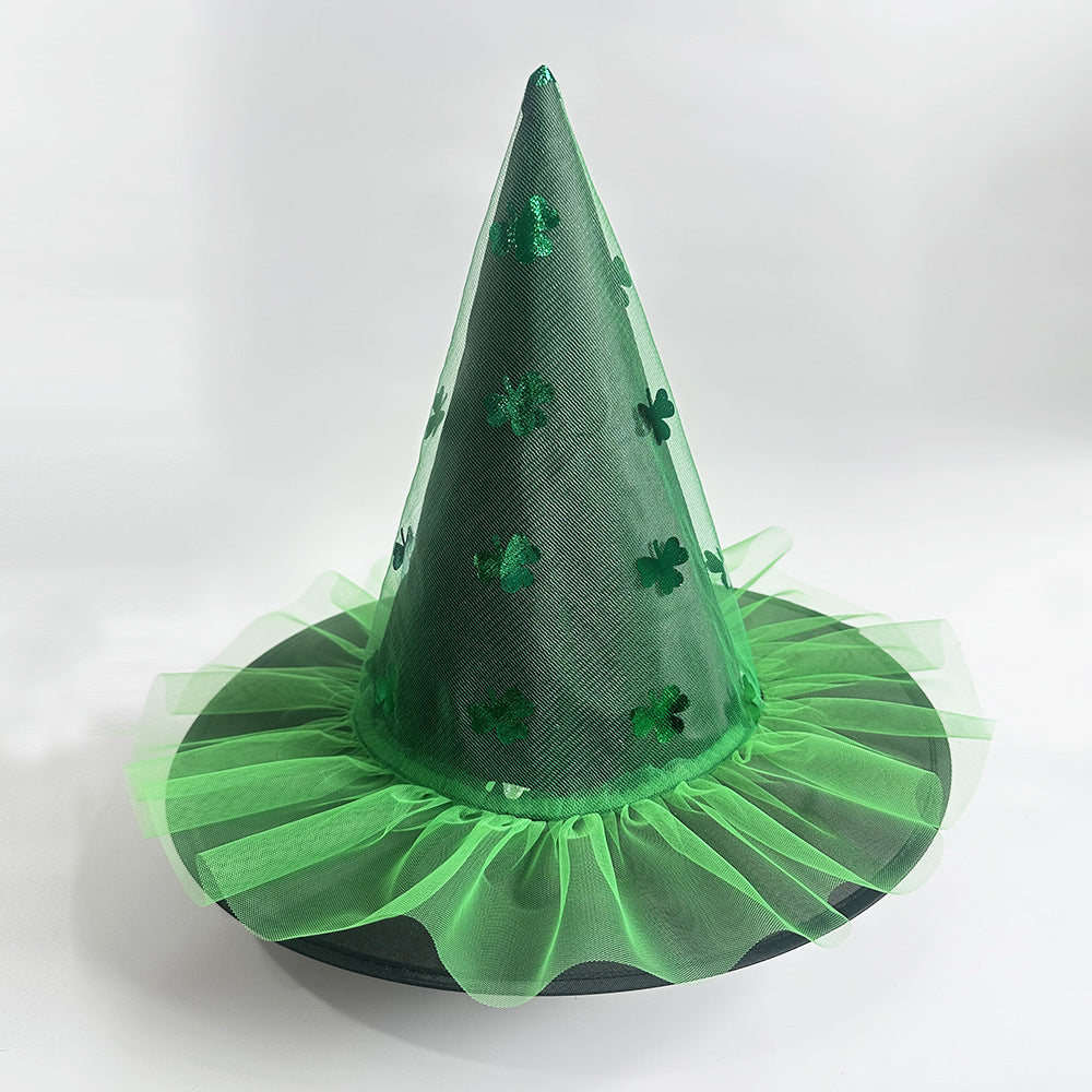 Halloween Glitter Mesh Witch Hat Party dress hat