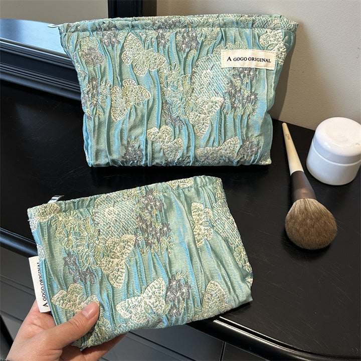 Butterfly Textured cosmetic bag portable travel toiletry bag