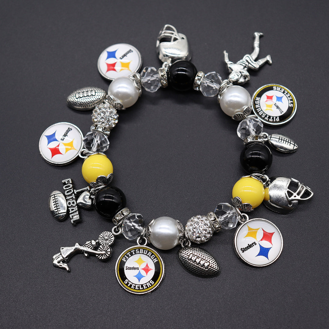Football Game Day Alloy pendant beaded bracelets