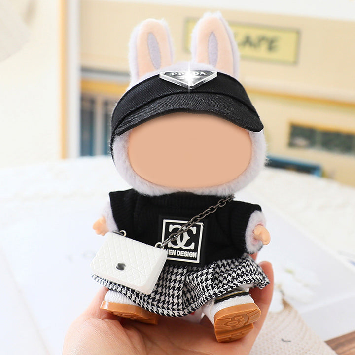 Cool Leather jacket suit for labubu dolls clothes