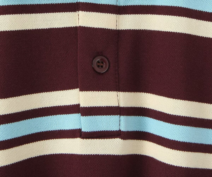 Striped short-sleeved shirt&low-waist pleated skirt