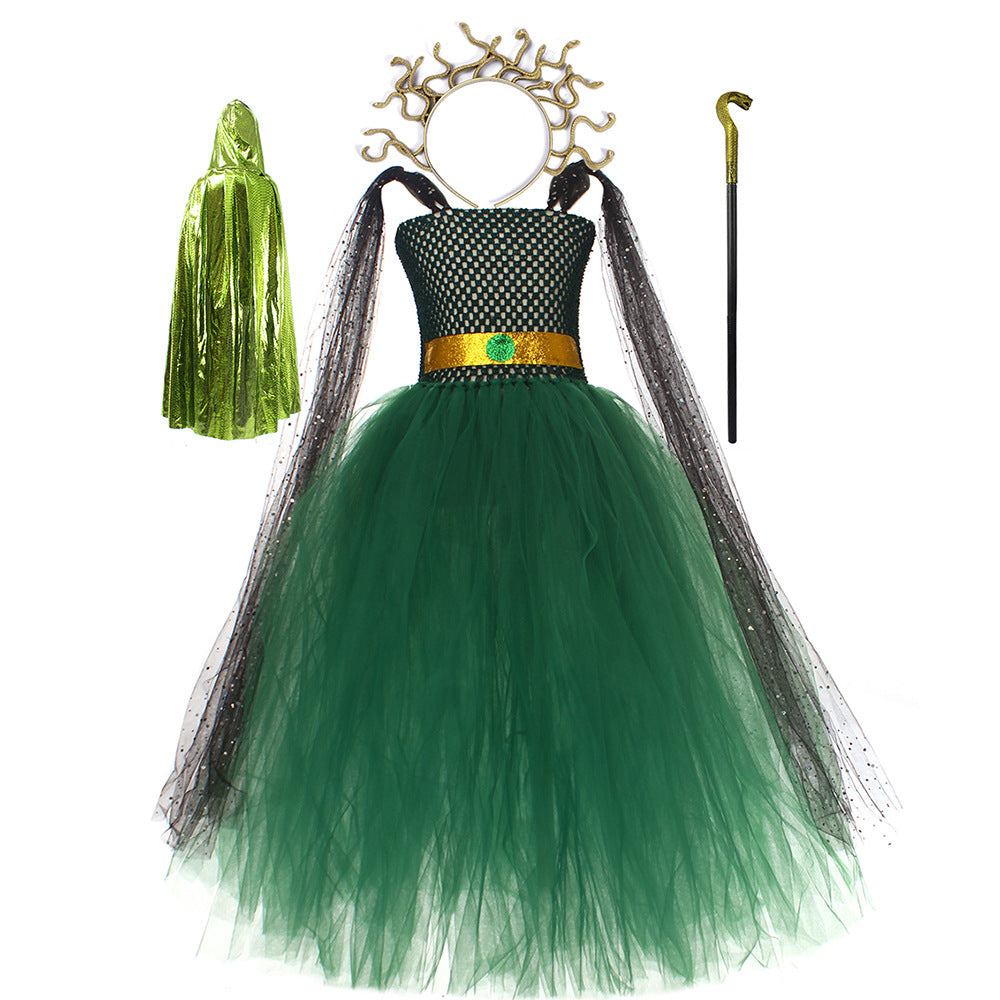 Halloween ancient Queen Medusa costume for girls